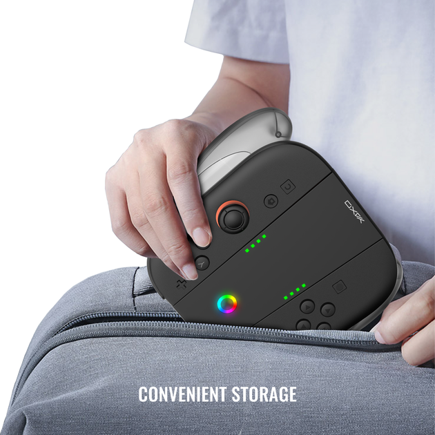 Набір зарядних тримачів Yaxo для Joy-Con Charge Grip Set на NS/NS2 Techno Black (YGCGSJCH01B) - зображення 12