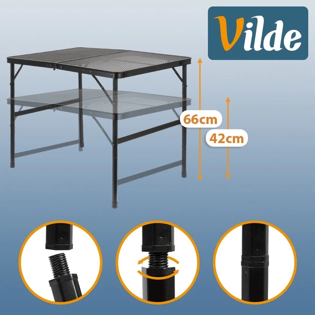 Стіл туристичний Vilde 489393 розкладний 2в1 90 x 60 x 42/66 см Чорний (5900670121577) - Фото 8 Стіл туристичний Vilde 489393 розкладний 2в1 90 x 60 x 42/66 см Чорний (5900670121577) - зображення 8