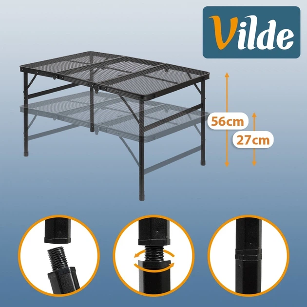 Стіл туристичний Vilde 489394 розкладний 2в1 90 x 60 x 27/56 см Чорний (5900670121584) - Фото 12 Стіл туристичний Vilde 489394 розкладний 2в1 90 x 60 x 27/56 см Чорний (5900670121584) - зображення 12