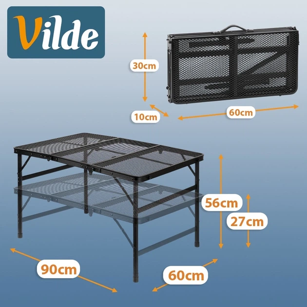 Стіл туристичний Vilde 489394 розкладний 2в1 90 x 60 x 27/56 см Чорний (5900670121584) - Фото 11 Стіл туристичний Vilde 489394 розкладний 2в1 90 x 60 x 27/56 см Чорний (5900670121584) - зображення 11