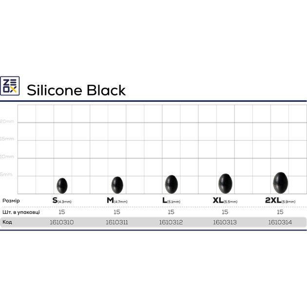 Стопор ZEOХ Silicone Black M (15шт) - изображение 3