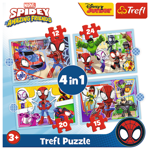 Puzzle Trefl Marvel Ekipa Spiday'a 4 w 1 71 element (5900511346114) - obraz 5