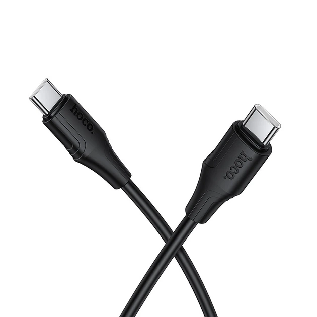 Кабель HOCO X124 Bien 60W silicone charging data cable C to C Black - Фото 1 Кабель HOCO X124 Bien 60W silicone charging data cable C to C Black - зображення 1