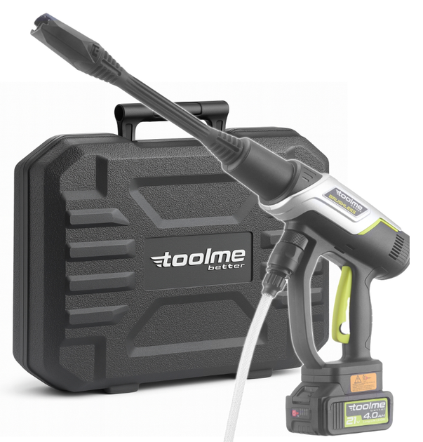 Акумуляторна мийка високого тиску Toolme TM280 PRO BRUSHLESS 450 Вт з алюмінієвою помпою, 2 АКБ 21В, піногенератор - зображення 13