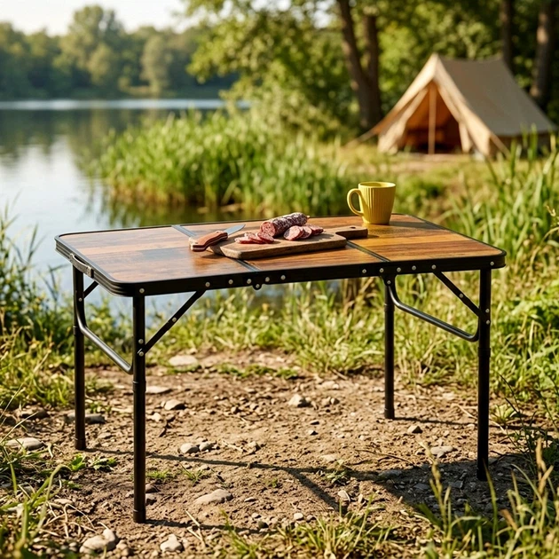 Стіл туристичний Vilde 489402 розкладний 2в1 90 x 60 x 25/54,5 см Коричневий (5900670121669) - Фото 11 Стіл туристичний Vilde 489402 розкладний 2в1 90 x 60 x 25/54,5 см Коричневий (5900670121669) - зображення 11