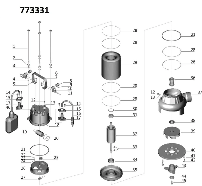 Каналізаційний насос 1.1 кВт Hmax 7 м Qmax 270 л/хв чавун/нержавіюча сталь AISI 304 - Фото 3 Каналізаційний насос 1.1 кВт Hmax 7 м Qmax 270 л/хв чавун/нержавіюча сталь AISI 304 - зображення 3
