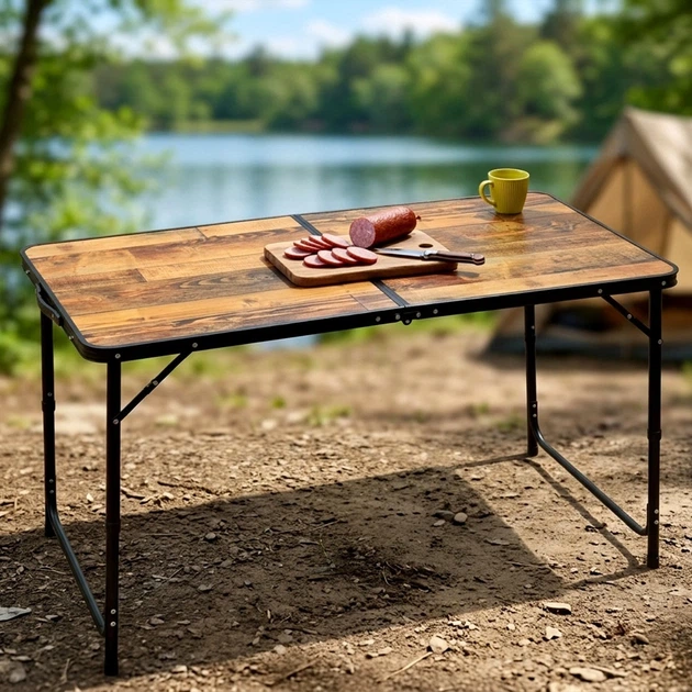 Стіл туристичний Vilde 489404 розкладний 3в1 120 x 60 x 54/62/70 см Коричневий (5900670121683) - Фото 13 Стіл туристичний Vilde 489404 розкладний 3в1 120 x 60 x 54/62/70 см Коричневий (5900670121683) - зображення 13