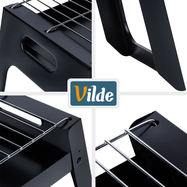 Grill węglowy Vilde 489376 składany przenośny 46 x 22 x 22 cm (5900670121270) - obraz 5