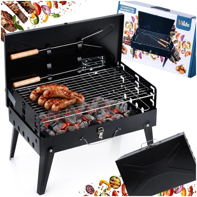 Grill węglowy Vilde 489377 składany przenośny w walizce 43 x 26 x 29 cm (5900670121287) - obraz 8