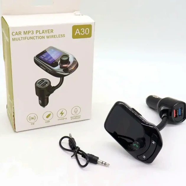 FM модулятор A30 BT для автомобиля с Bluetooth USB и AUX 12-24V поддержка MicroSD и MP3 - Фото 10 FM модулятор A30 BT для автомобиля с Bluetooth USB и AUX 12-24V поддержка MicroSD и MP3 - изображение 10