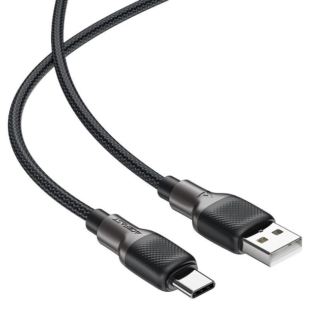 Кабель ACEFAST C10-04 USB to Type-C 3A, 1.2m, silicone, zinc connectors, Black - зображення 4