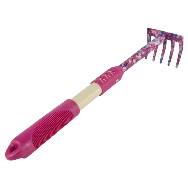 Грабли 5-ти зубые FLORA 5043154 сталь 31,5х8,8х7 см розовые - изображение 4