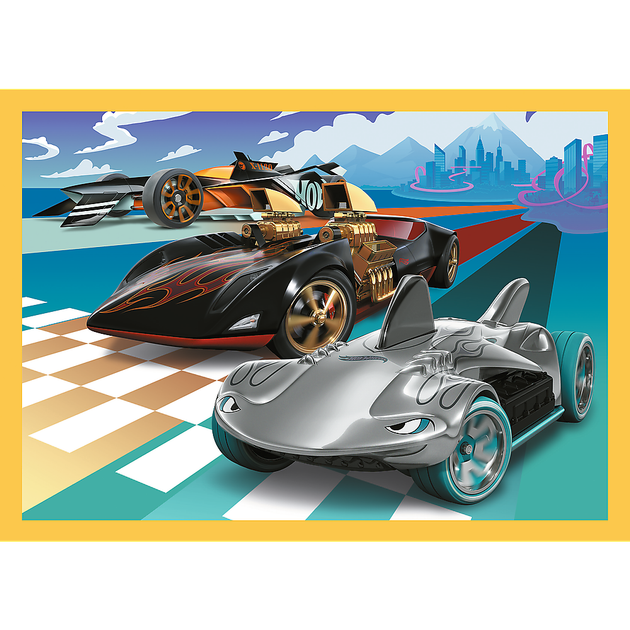 Zestaw puzzle Trefl 4 w 1 Hot Wheels pojazdy 35- 48-54-70 elementów (5900511346275) - obraz 3