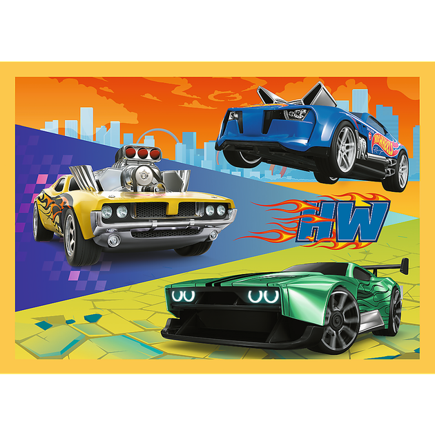 Zestaw puzzle Trefl 4 w 1 Hot Wheels pojazdy 35- 48-54-70 elementów (5900511346275) - obraz 5