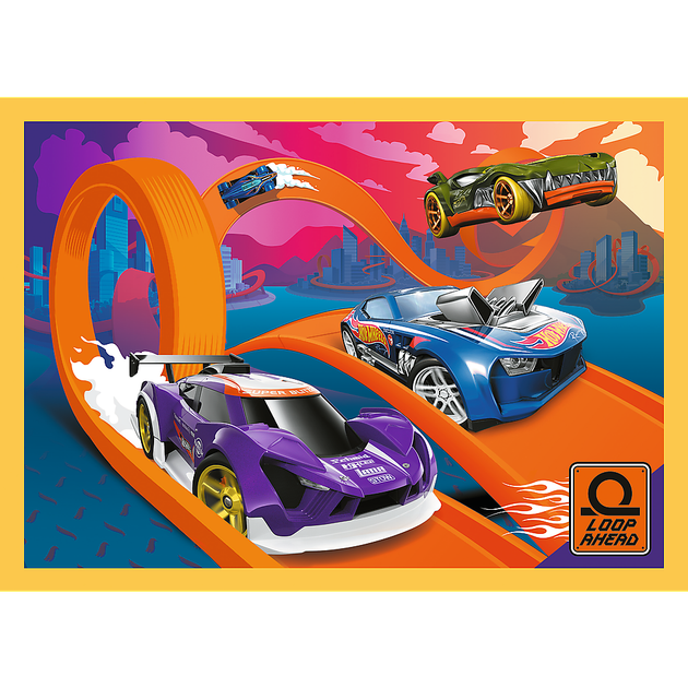 Zestaw puzzle Trefl 4 w 1 Hot Wheels pojazdy 35- 48-54-70 elementów (5900511346275) - obraz 6