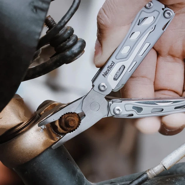 Міні-мультитул NexTool Mini Flagship F12 13 функцій сталь 8Cr14MoV 65х27х17 мм сріблястий - зображення 6