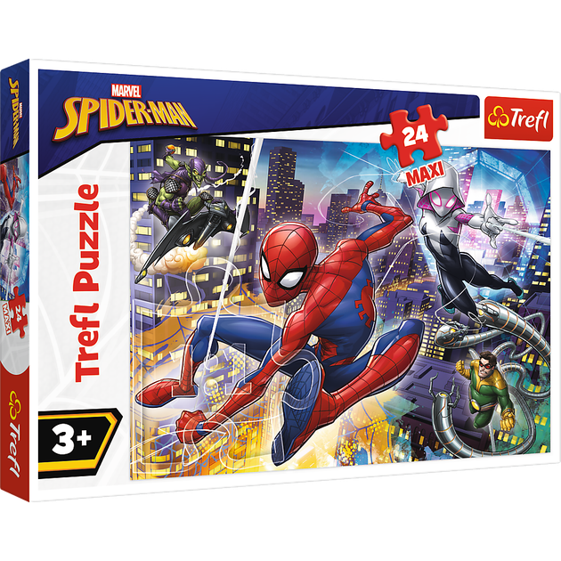 Puzzle Trefl Marvel Nieustraszony Spider-Man Maxi 24 elementy (5900511142891) - Zdjęcie 1 Puzzle Trefl Marvel Nieustraszony Spider-Man Maxi 24 elementy (5900511142891) - obraz 1