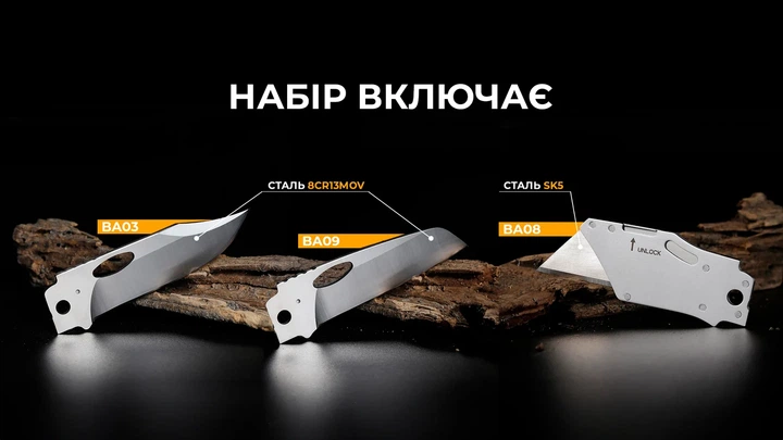 Набор сменных клинков 3in1 для мультитула Roxon S802 S502 Phantasy нержавеющая сталь прозрачный - Фото 9 Набор сменных клинков 3in1 для мультитула Roxon S802 S502 Phantasy нержавеющая сталь прозрачный - изображение 9