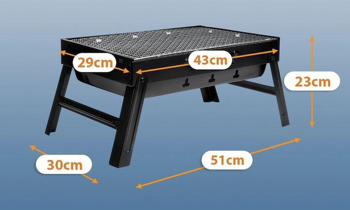 Grill węglowy Vilde 489379 składany przenośny w walizce 51 x 30 x 23 cm (5900670121300) - obraz 5