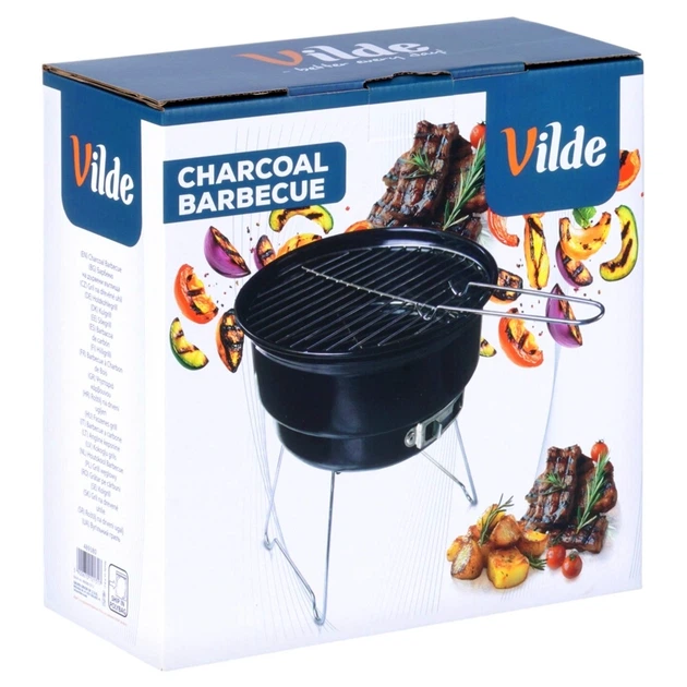 Grill węglowy Vilde 489380 składany przenośny stalowy 28 x 26 x 22 cm (5900670121317) - obraz 7