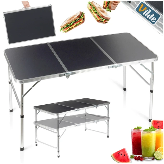 Стіл туристичний Vilde 489407 розкладний 2в1 120 x 60 x 34,5/65 см Графітовий (5900670121713) - Фото 7 Стіл туристичний Vilde 489407 розкладний 2в1 120 x 60 x 34,5/65 см Графітовий (5900670121713) - зображення 7