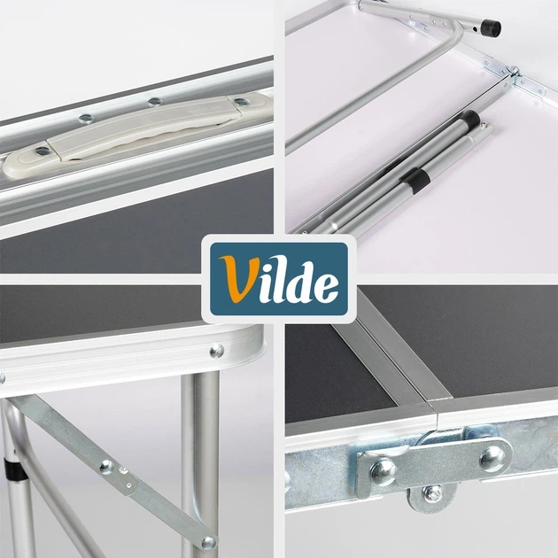 Стіл туристичний Vilde 489407 розкладний 2в1 120 x 60 x 34,5/65 см Графітовий (5900670121713) - Фото 6 Стіл туристичний Vilde 489407 розкладний 2в1 120 x 60 x 34,5/65 см Графітовий (5900670121713) - зображення 6