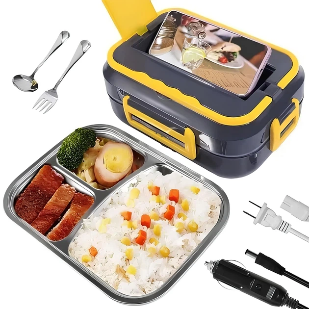Электрический обед бокс с подогревом Lunch Heater 220V Pro пищевой контейнер для обеда с отсеками для хранения и подогрева пищи ежедневно - Фото 8 Электрический обед бокс с подогревом Lunch Heater 220V Pro пищевой контейнер для обеда с отсеками для хранения и подогрева пищи ежедневно - изображение 8