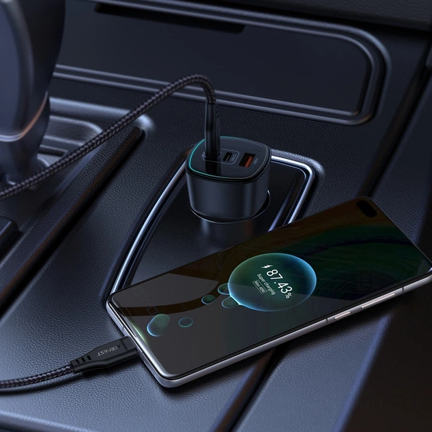 Автомобильное зарядное устройство для Acefast B18 200 Вт, два USB Type-C и USB-A Black (6974316285953) - изображение 7