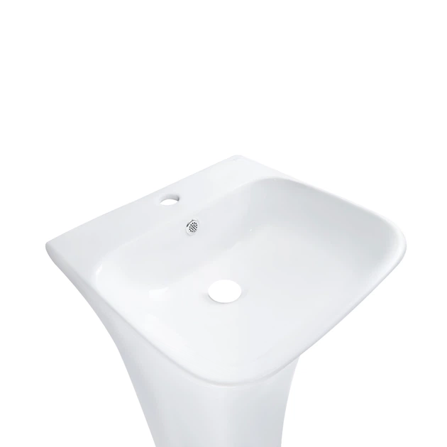 Раковина моноблок Mixxus BEVEL-1101 с отверстием под смеситель и переливом 450х435х835mm (MI6697) - изображение 3
