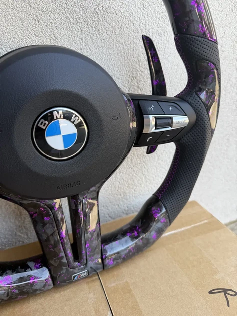 Кований Карбон Колір Фіолетовий M Кермо + Led Екран BMW F20 F21 F22 F23 F30 F31 F32 F33 F36 X3 F25 F26 F15 F16 кермо - зображення 2