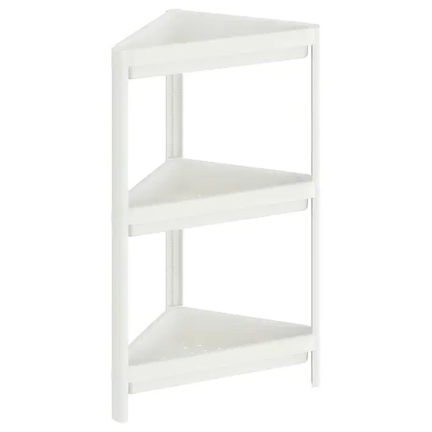 Стелаж для ванної кутовий IKEA VESKEN 33x33x71 см пластикова біла підлогова полиця у ванну етажерка ІКЕА ВЕСКЕН 704.710.92 - зображення 2