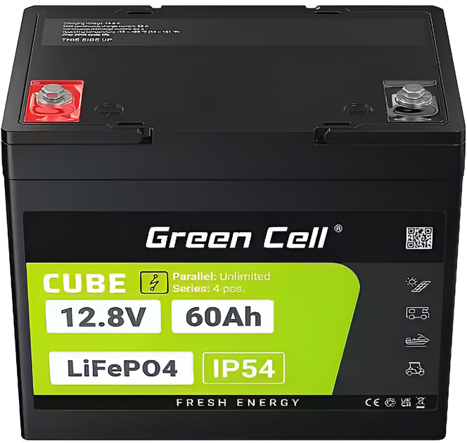 Аккумуляторная батарея Green Cell LiFePO4 12.8V 60Ah (LFPGC12V60AH) - изображение 3