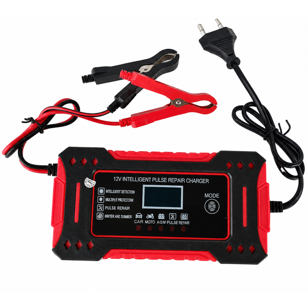Зарядное устройство для автомобильного аккумулятора (12V/24V) 6A Red - Фото 8 Зарядное устройство для автомобильного аккумулятора (12V/24V) 6A Red - изображение 8