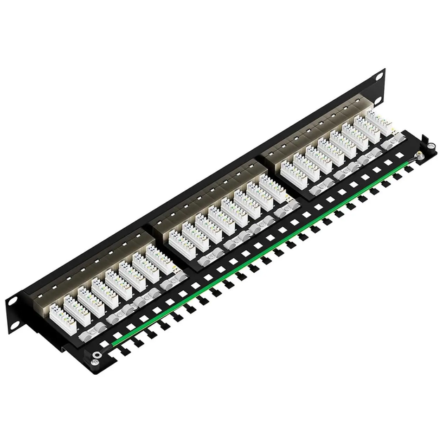 Патч-панель FGB CAT7 24 порта RJ45 1U 19", экранированная Patch Panel, 10Gbps, LSA+, для серверного шкафа - изображение 7