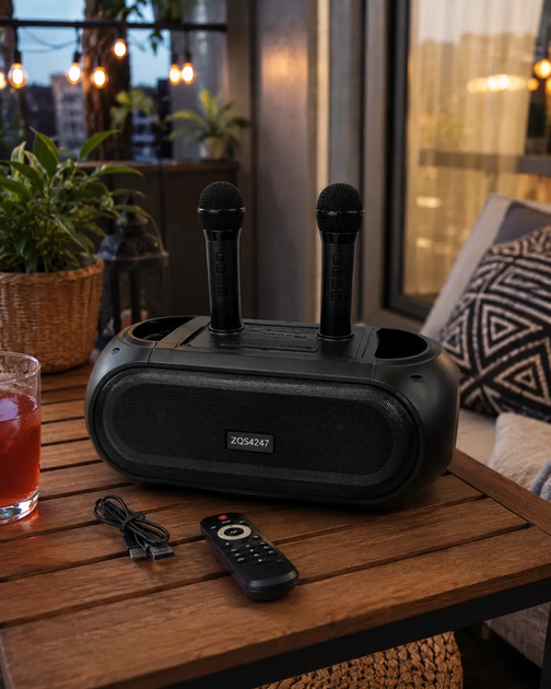Портативна bluetooth колонка ZQS4247 для музики та відпочинку бездротова акустична колонка з bluetooth радіо та мікрофоном - зображення 2