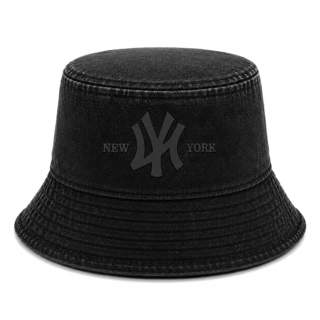 Джинсова молодіжна чорна панама "NY" - Фото 2 Джинсова молодіжна чорна панама "NY" - зображення 2