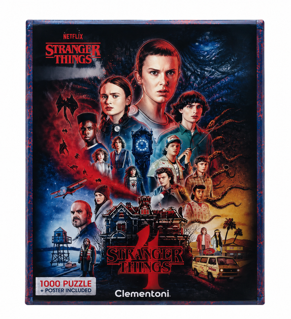 Пазл Clementoni Stranger Things 4, 1000 элементов, 50×70 см, с постером - Фото 1 Пазл Clementoni Stranger Things 4, 1000 элементов, 50×70 см, с постером - изображение 1