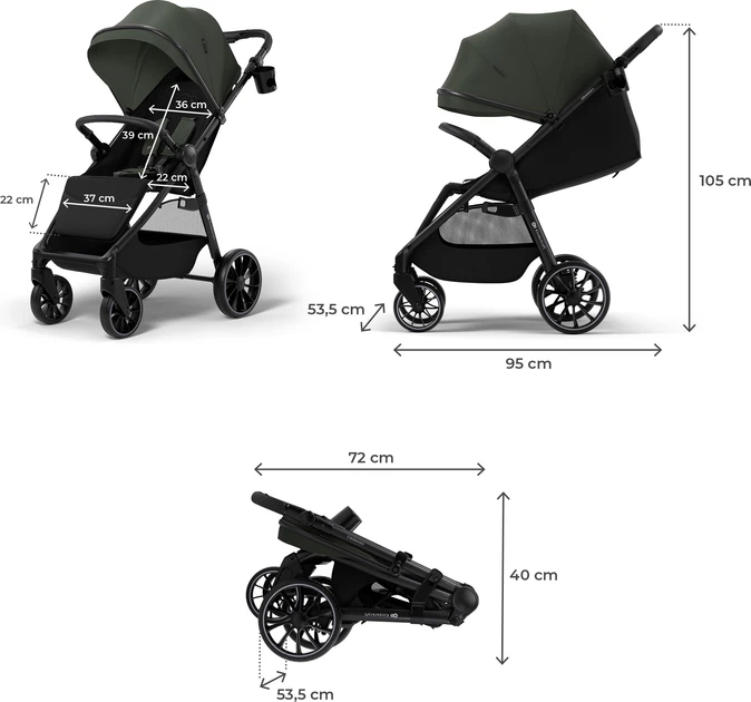 Прогулочная коляска Kinderkraft Grande 2 Green (KSGRAN02GRE0000) - изображение 5