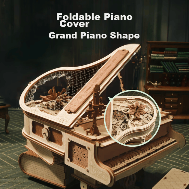 Конструктор ROKR Magic Piano Фортепіано з музичною скринькою 223 деталі - Фото 4 Конструктор ROKR Magic Piano Фортепіано з музичною скринькою 223 деталі - зображення 4