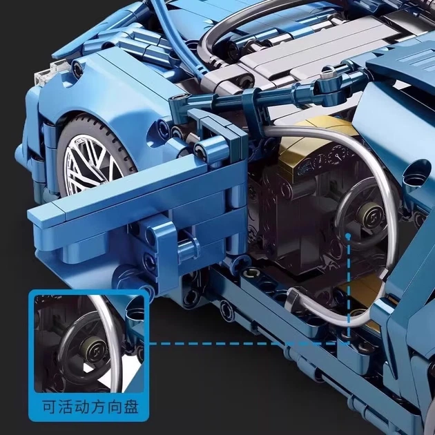 Конструктор Gaozhile LE Гоночний автомобіль Bugatti - Фото 3 Конструктор Gaozhile LE Гоночний автомобіль Bugatti - зображення 3