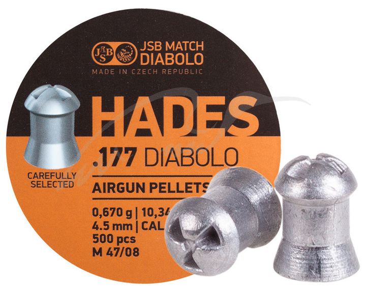 Кулі пневм JSB Diabolo Hades, 4,5 мм ,0.670 гр, 500 шт/уп - зображення 1