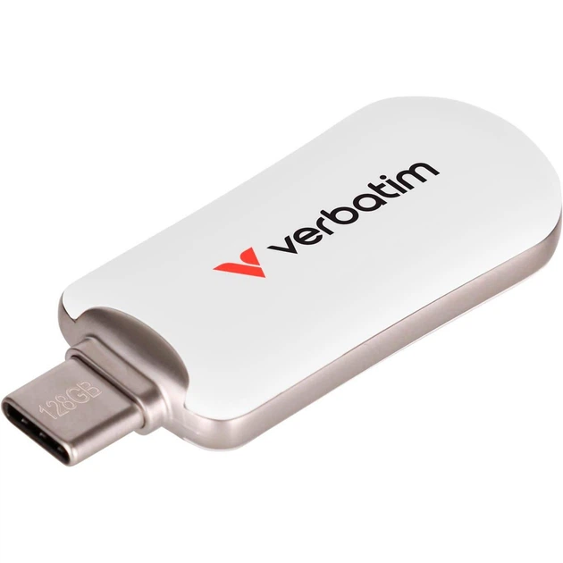 Флеш-накопичувач Verbatim Plectra USB-C White 128 GBUSB 3.2 Gen 1 (30229) - Фото 1 Флеш-накопичувач Verbatim Plectra USB-C White 128 GBUSB 3.2 Gen 1 (30229) - зображення 1