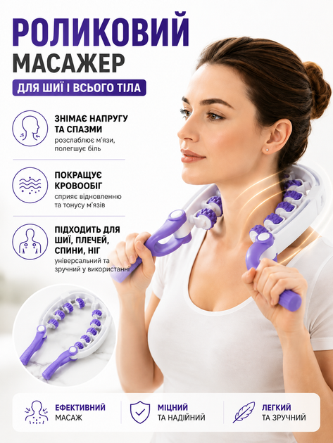 Антицеллюлитный массажер для всего тела на 12 роликов, ручной роликовый массажер. - изображение 2