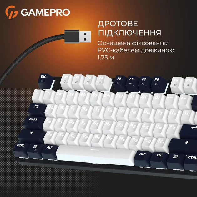Клавіатура ігрова дротова GamePro Genesis Metallic MK110B USB Black - зображення 3