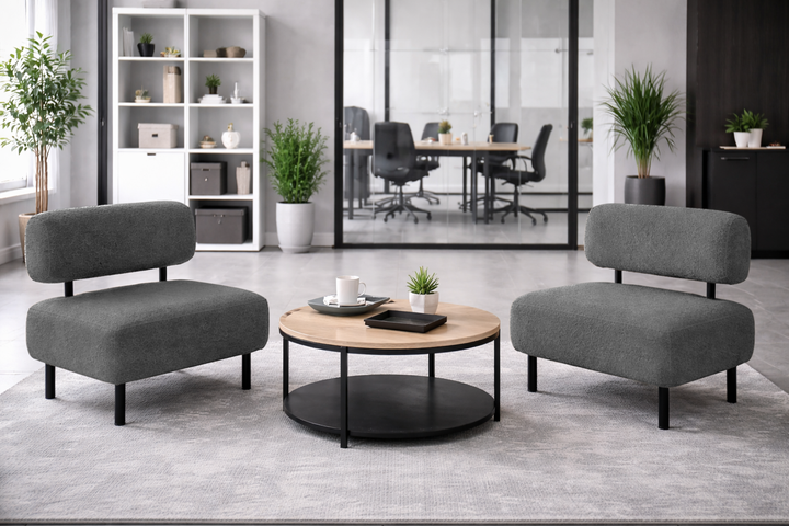 Диван компактный Tobi Sho Люмо для офиса, гостиной, студии, салона, 1000х540х750 букле Alpaca Серый/93 - Фото 2 Диван компактный Tobi Sho Люмо для офиса, гостиной, студии, салона, 1000х540х750 букле Alpaca Серый/93 - изображение 2