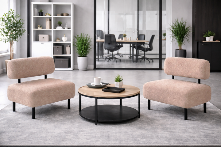 Диван компактный Tobi Sho Люмо для офиса, гостиной, студии, салона, 1000х540х750 букле Alpaca Светло-розовый/61 - изображение 2