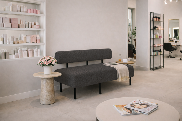 Диван компактный Tobi Sho Люмо для офиса, гостиной, студии, салона, 1800х540х750 букле Alpaca Темно-серый/97 - изображение 5