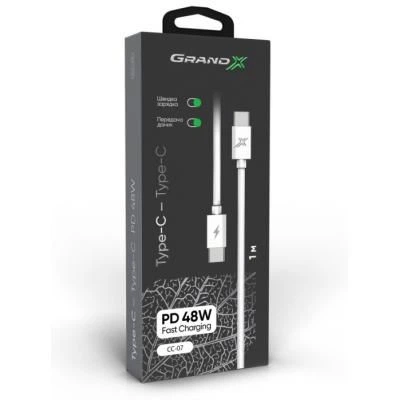 Дата кабель USB-C to USB-C 1.0m Grand-X (CC-07) - зображення 3