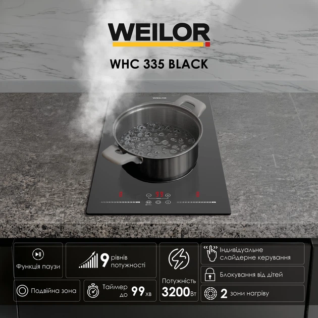 Варочная поверхность электрическая Domino Weilor WHC 335 BLACK - изображение 3