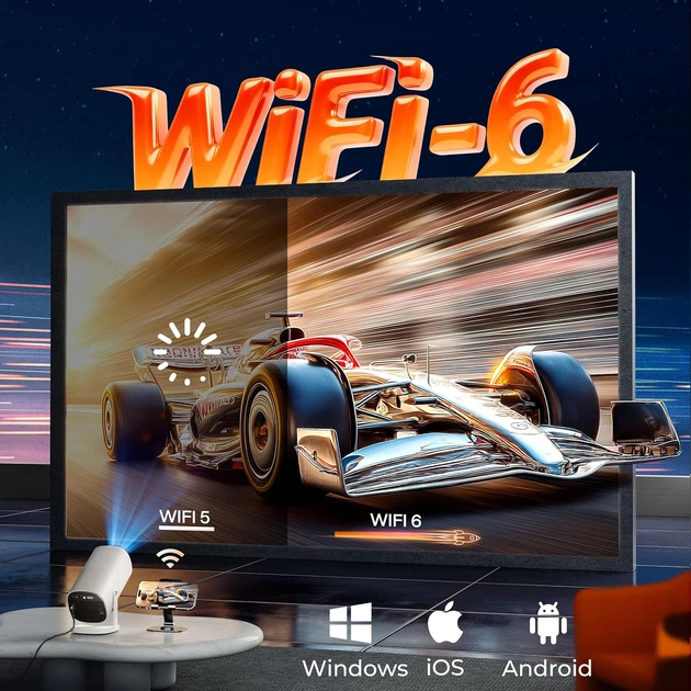 Портативний проектор Boldever 1080P 500 ANSI з WiFi 6 і Netflix - Фото 5 Портативний проектор Boldever 1080P 500 ANSI з WiFi 6 і Netflix - изображение 5